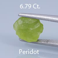 Rough version of Fancy Square Brilliant Cut Peridot
