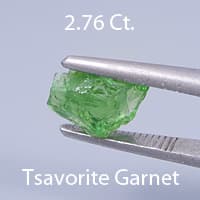 Rough version of Fancy Bullet Shape Cut Tsavorite Garnet