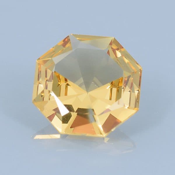 Finished version of Custom Octagon Cut Grossular Garnet