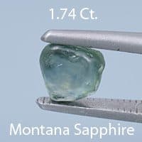 Rough version of Custom Shield Cut Sapphire