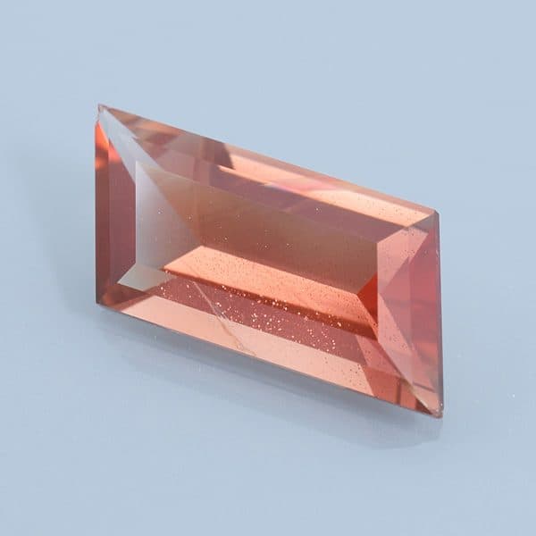 Finished version of Step Rhombus Cut Oregon Sunstone