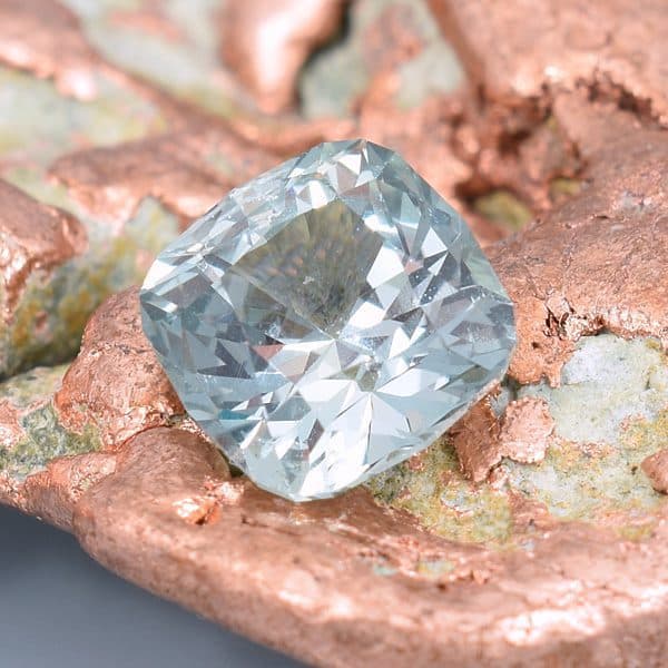 Finished version of Custom Square Cushion Cut Sapphire