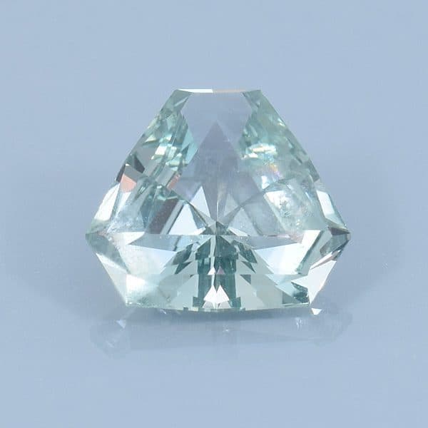 Finished version of Custom Cushion Triangle Cut Sapphire