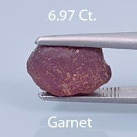 Rough version of Fancy Barion Emerald Cut Rhodolite Garnet