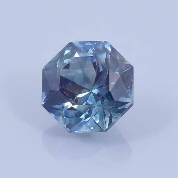 Finished version of Fancy Brilliant Octagon Cut Sapphire