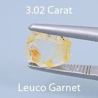 Rough version of Square Barion Cut Grossular "Leuco" Garnet