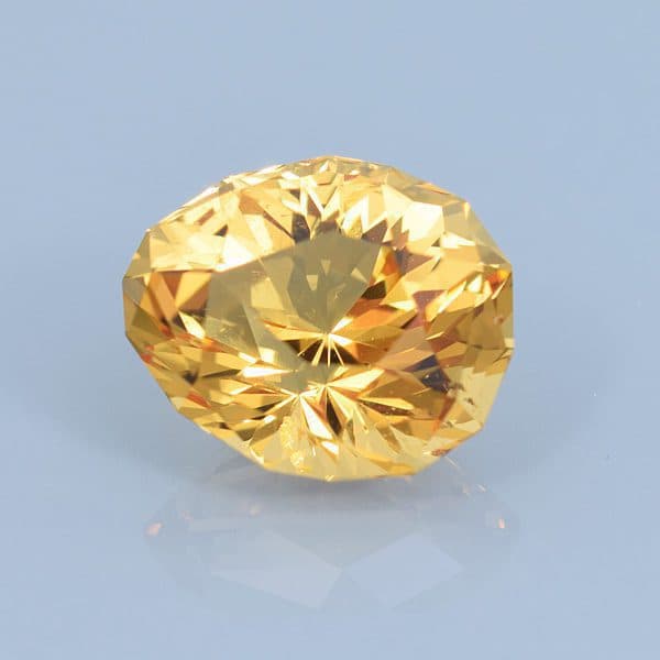 Finished version of Custom Brilliiant Egg Cut Precious Imperial Topaz