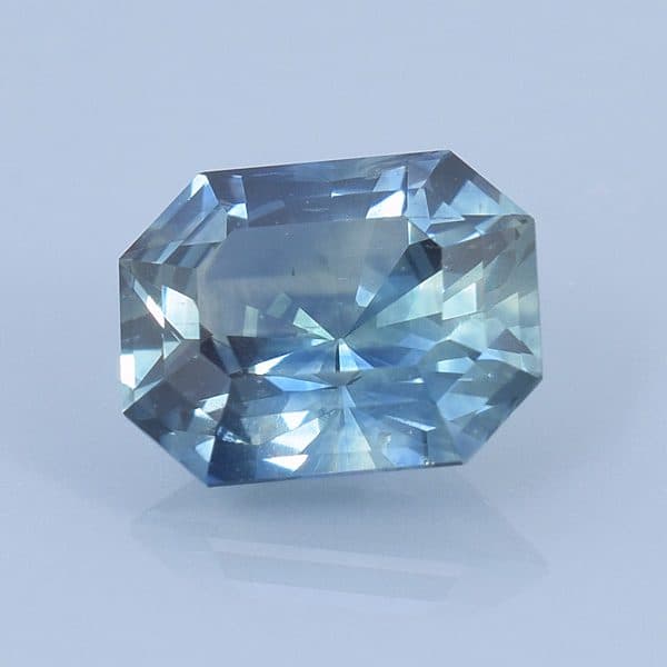 Finished version of Barion Emerald Cut Sapphire