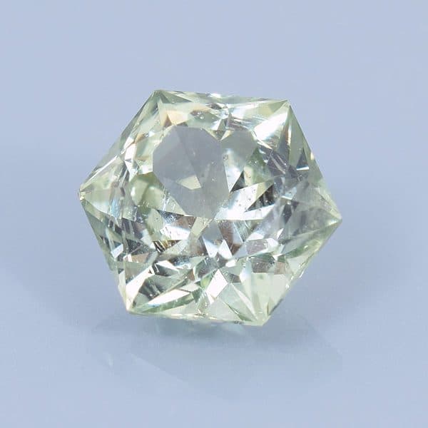 Finished version of Custom Barion Hexagon Cut Sapphire