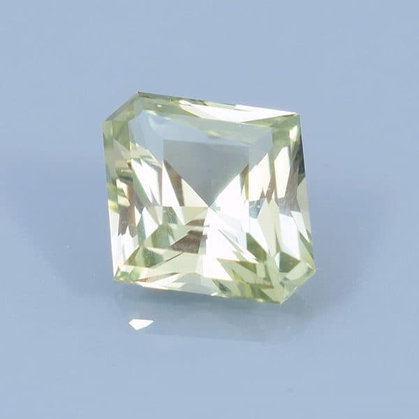 Finished version of Fancy Radiant Hexagon Cut Sapphire