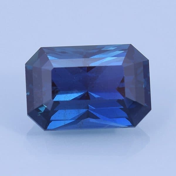 Finished version of Radiant-Step Emerald Cut Sapphire