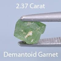 Rough version of Custom Round Brilliant Cut Demantoid Garnet