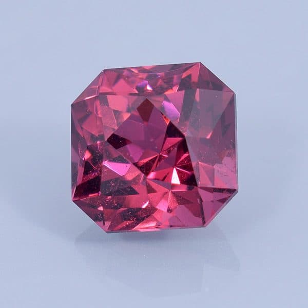 Finished version of Brilliant Square Cut Strawberry Garnet