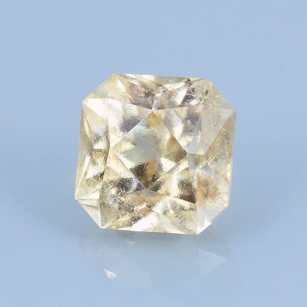 Finished version of Custom Square Brilliant Cut Grossular Garnet