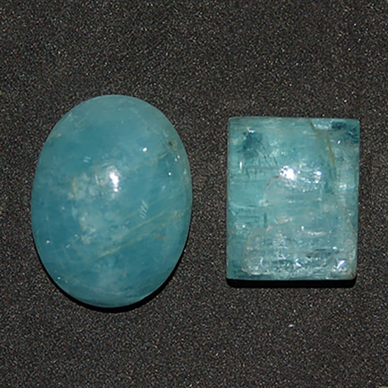 cabbed aquamarines with low clarity