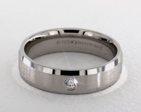 14K White Gold 6mm Beveled Bezel Set Diamond Wedding Ring James Allen