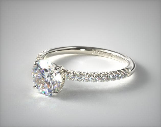 14K White Gold Petite Pave Engagement Ring james Allen