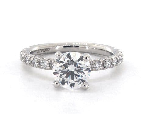 LLab-Created 1.14 carat Round cut Pave engagement ring IN Platinum James Allen