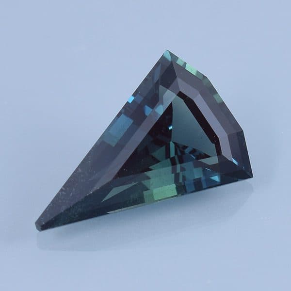 Finished version of Step Arrowhead Cut Sapphire