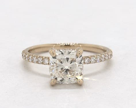 1.81 carat Cushion Modified cut Pave engagement ring in 18K Yellow Gold James Allen