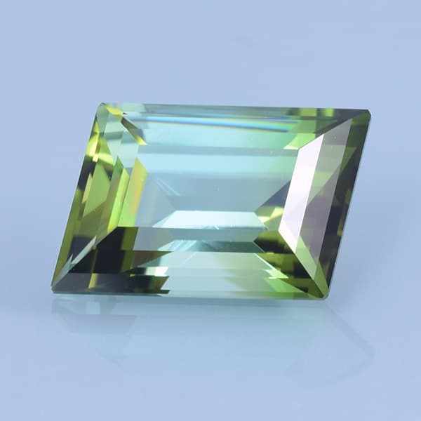 Finished version of Step Rhombus Cut Bi-Color Tourmaline