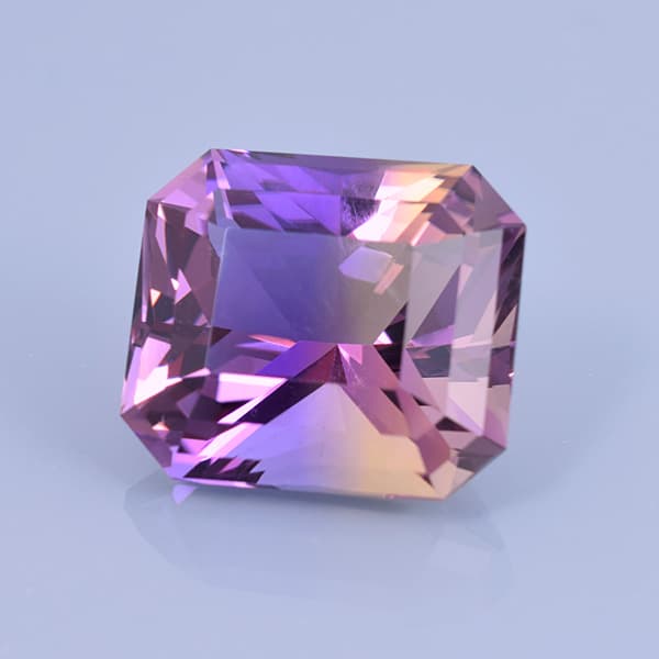 Finished version of Radiant Step Emerald Cut Ametrine