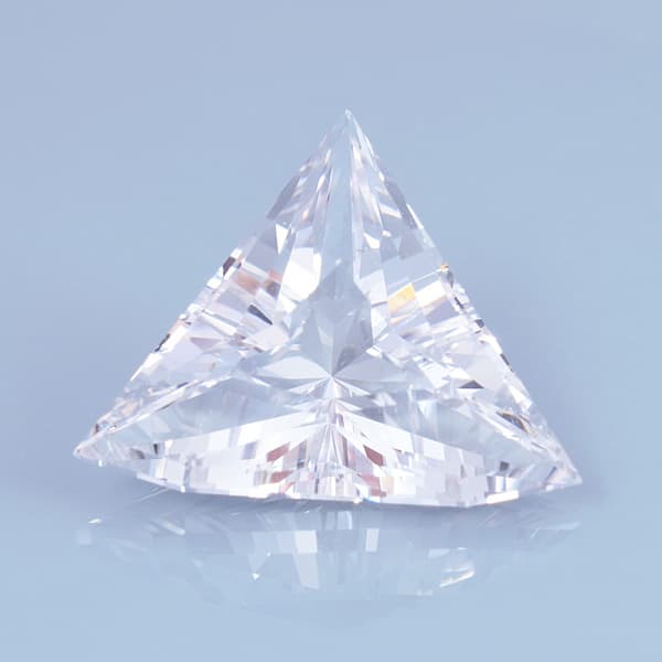 Finished version of Custom Triangle Cut Danburite