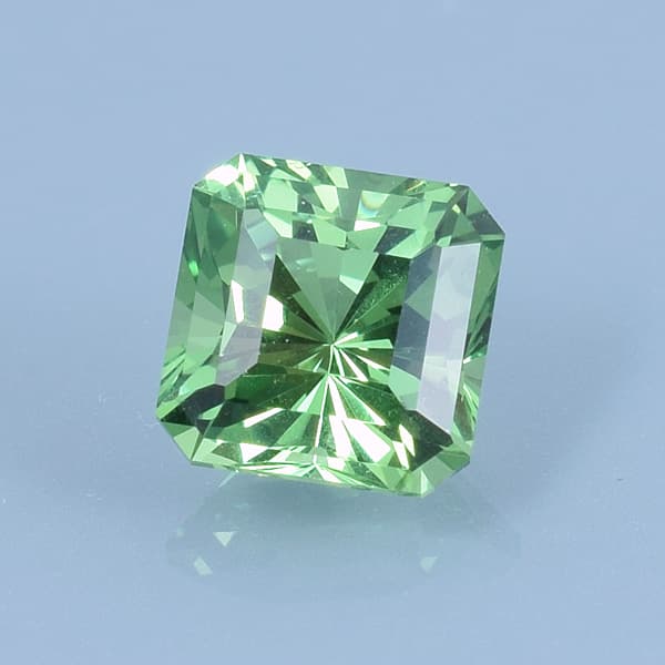 Finished version of Barion Square Cut Grossular Garnet (Tsavorite)