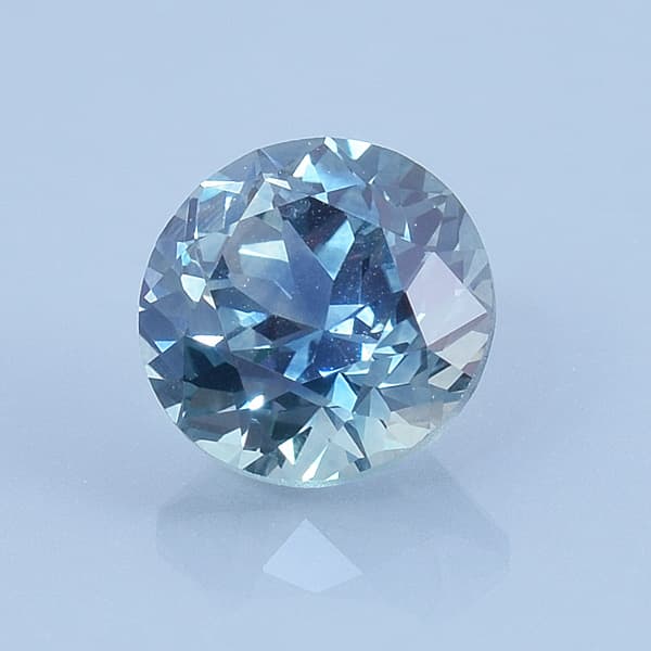 Finished version of Custom Round Cut Sapphire