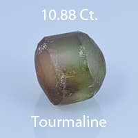 Rough version of Custom Round Brilliant Cut Bi-Color Tourmaline