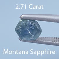 Rough version of Custom Elongated Hexagon Cut Sapphire