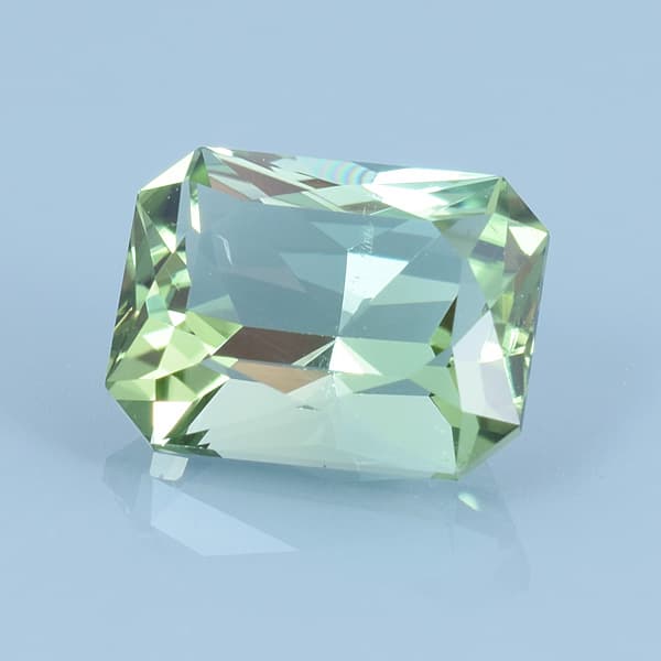 Finished version of Custom Radiant Emerald Cut Tourmaline