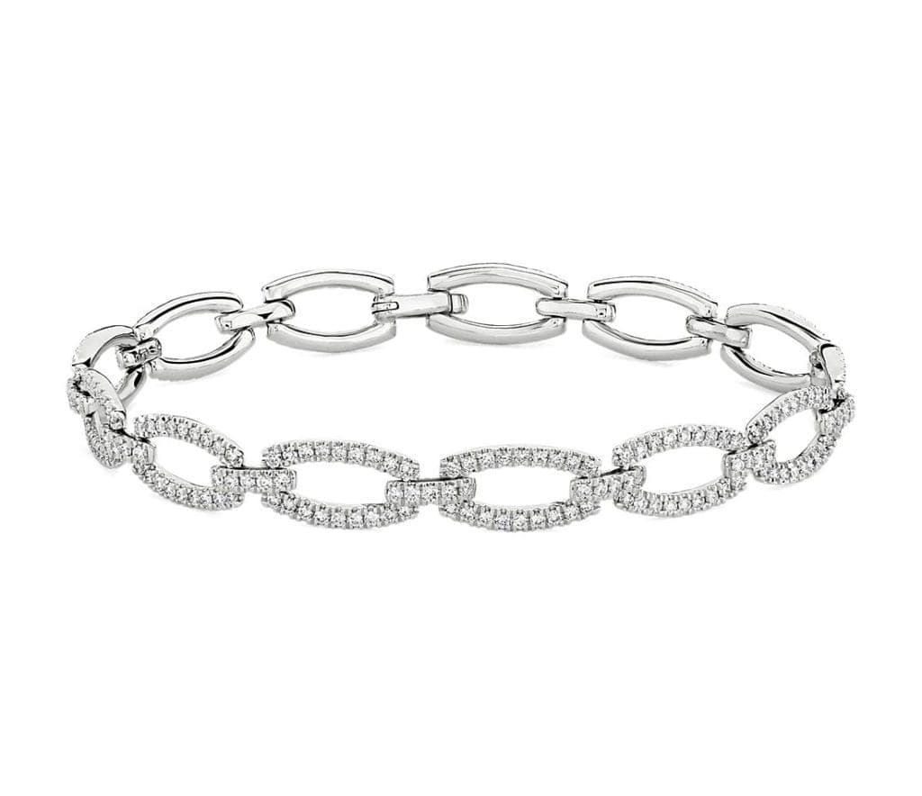 Diamond Link Bracelet in 14k White Gold (1 7/8 ct. tw.) Blue Nile
