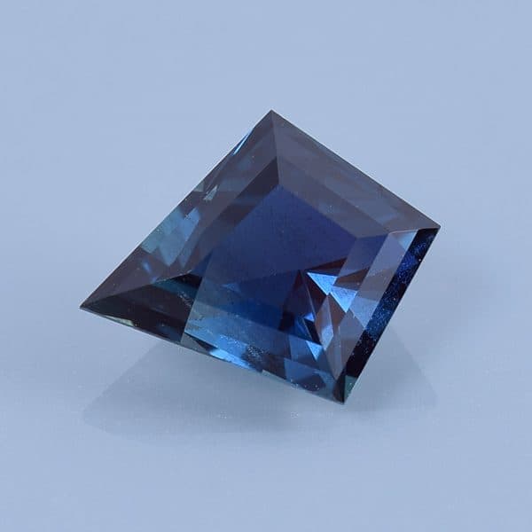 Finished version of Custom Kite Cut Sapphire