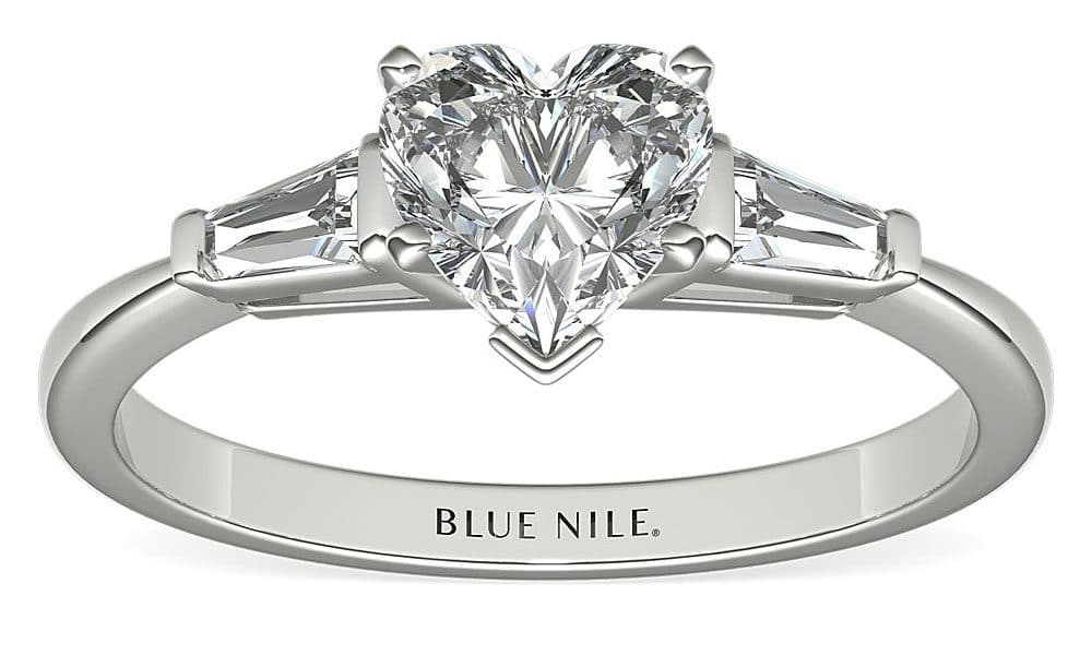 Tapered Baguette Diamond Engagement Ring in Platinum Blue Nile