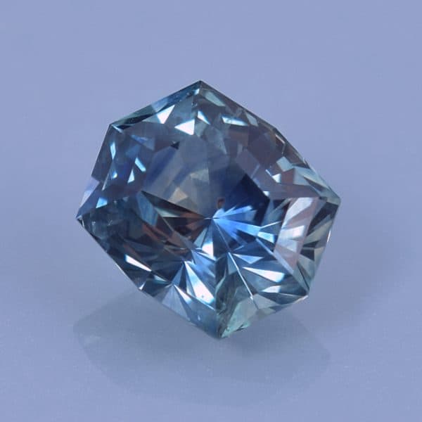 Finished version of Custom Barion Octagon Cut Sapphire