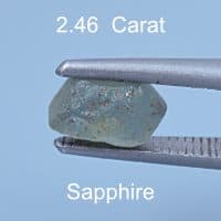 Rough version of Custom Long Hexagon Cut Sapphire