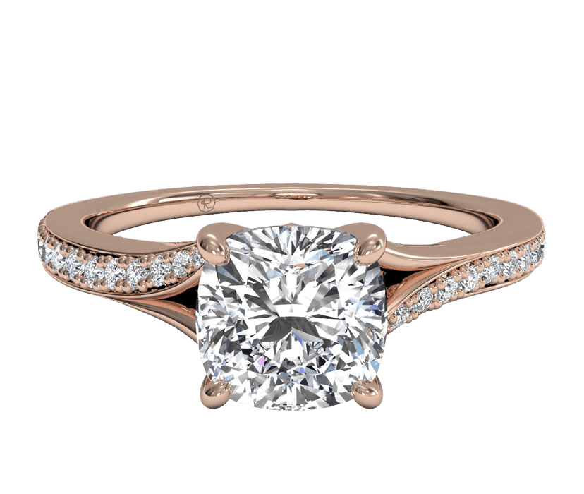 Bypass Micropavé Diamond Band Engagement Ring Ritani