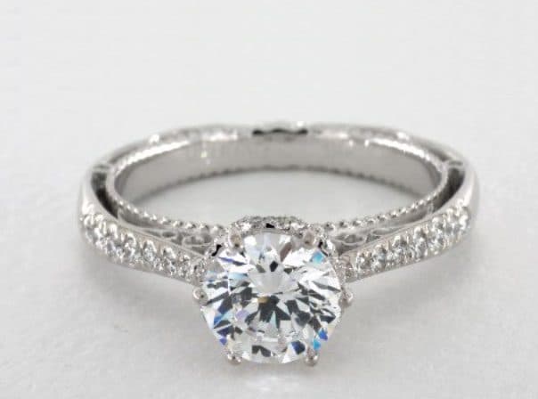 14K White Gold Venetian Engagement Ring by Verragio James Allen - best places to propose in the USA