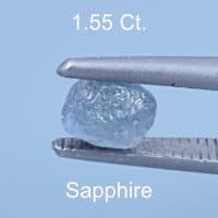 Rough version of CustomRound Brilliant Cut Sapphire