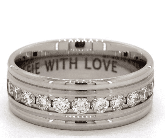 14K White Gold 8mm Comfort-Fit Channel Set Diamond Band James Allen