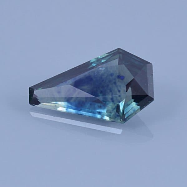 Finished version of Custom Long Shield Cut Sapphire