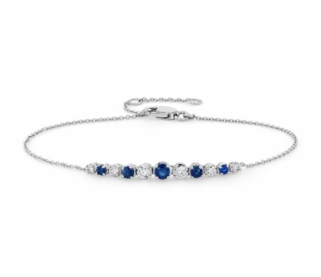 Sapphire and Diamond Graduated Curve Bracelet Blue Nile