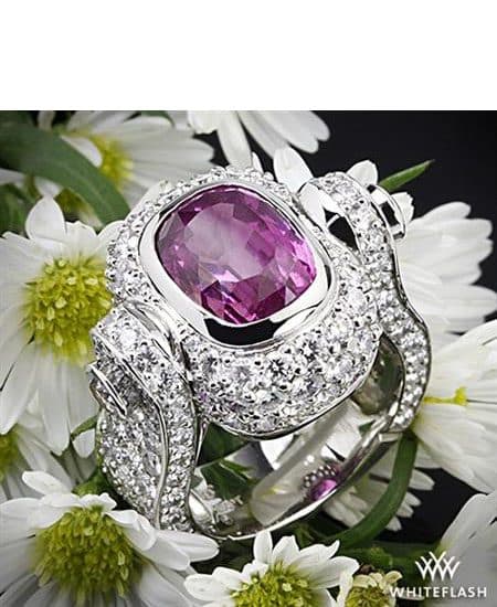 Antique Cushion Pink Sapphire set in Platinum