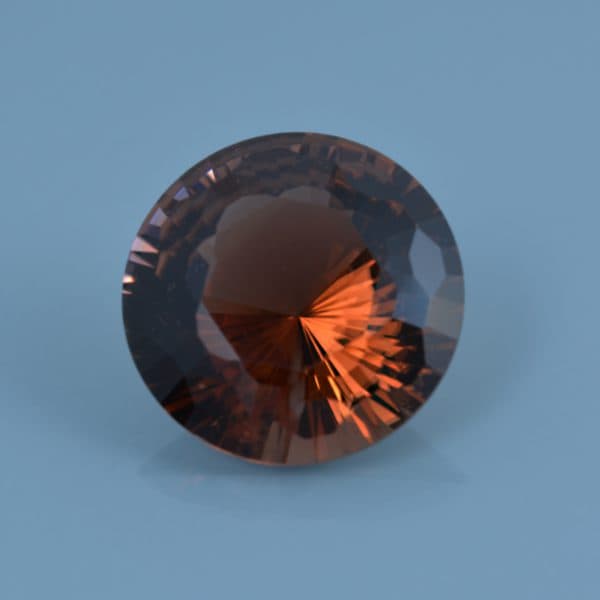 Finished version of Custom 32-Sided Round Cut Tourmaline