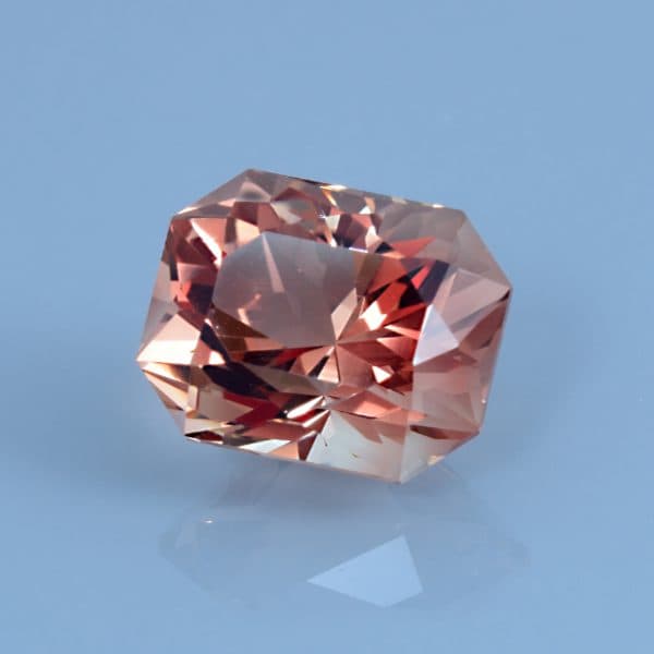 Finished version of Custom Brilliant Emerald Cut Sunstone