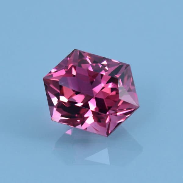 Finished version of Custom Brilliant Hexagon Cut Tourmaline