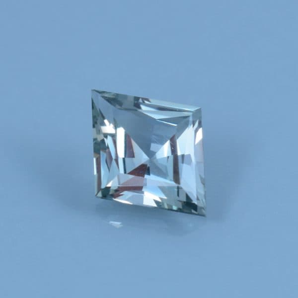 Finished version of Custom Diamond Shape Cut Sapphire