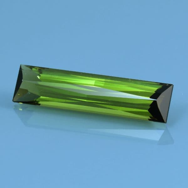 Finished version of Custom Baguette Cut Tourmaline