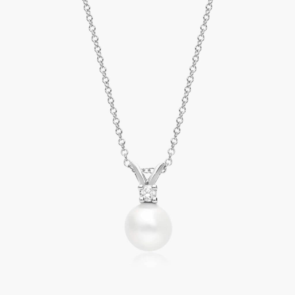 Akoya Cultured Pearl and Diamond Necklace James Allen